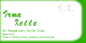 irma kelle business card